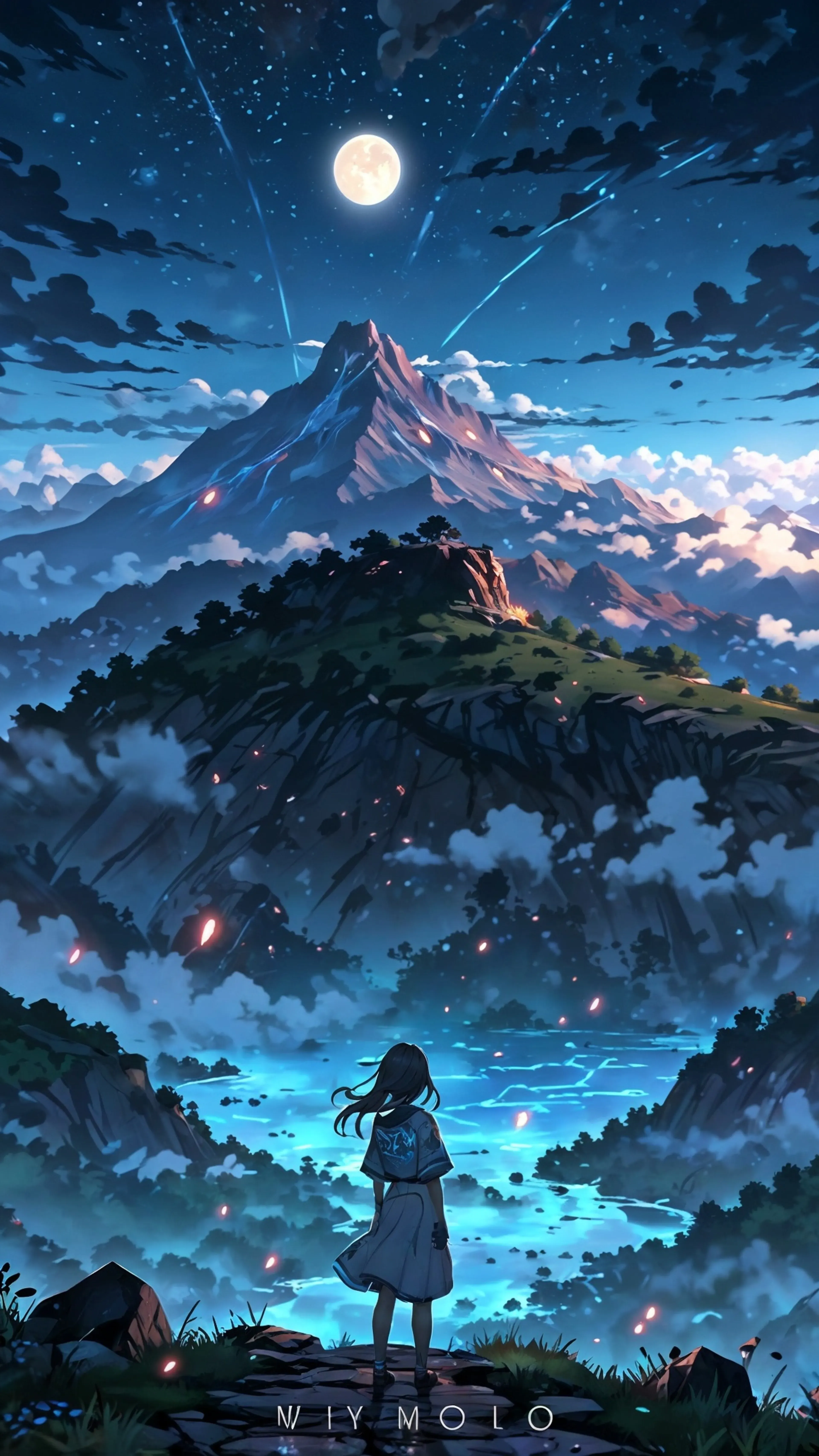 The Valley of Luminous Mist – Dreamlike Fantasy Anime Wallpaper, 4k anime wallpaper, anime valley, glowing mist, fantasy world, ethereal landscape, peaceful nature