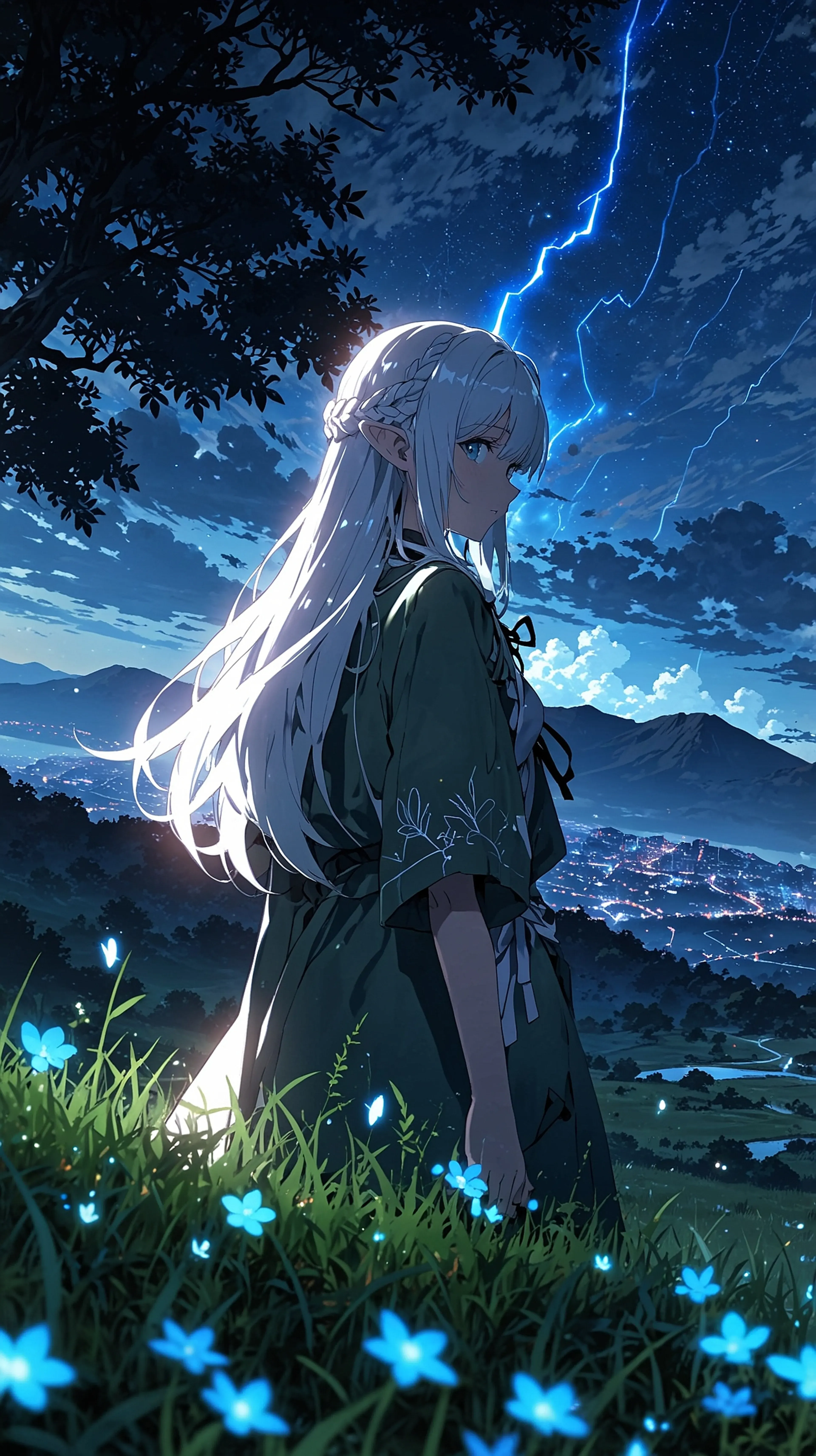 Storm Over the Luminous Valley – Dramatic Fantasy Wallpaper anime wallpaper