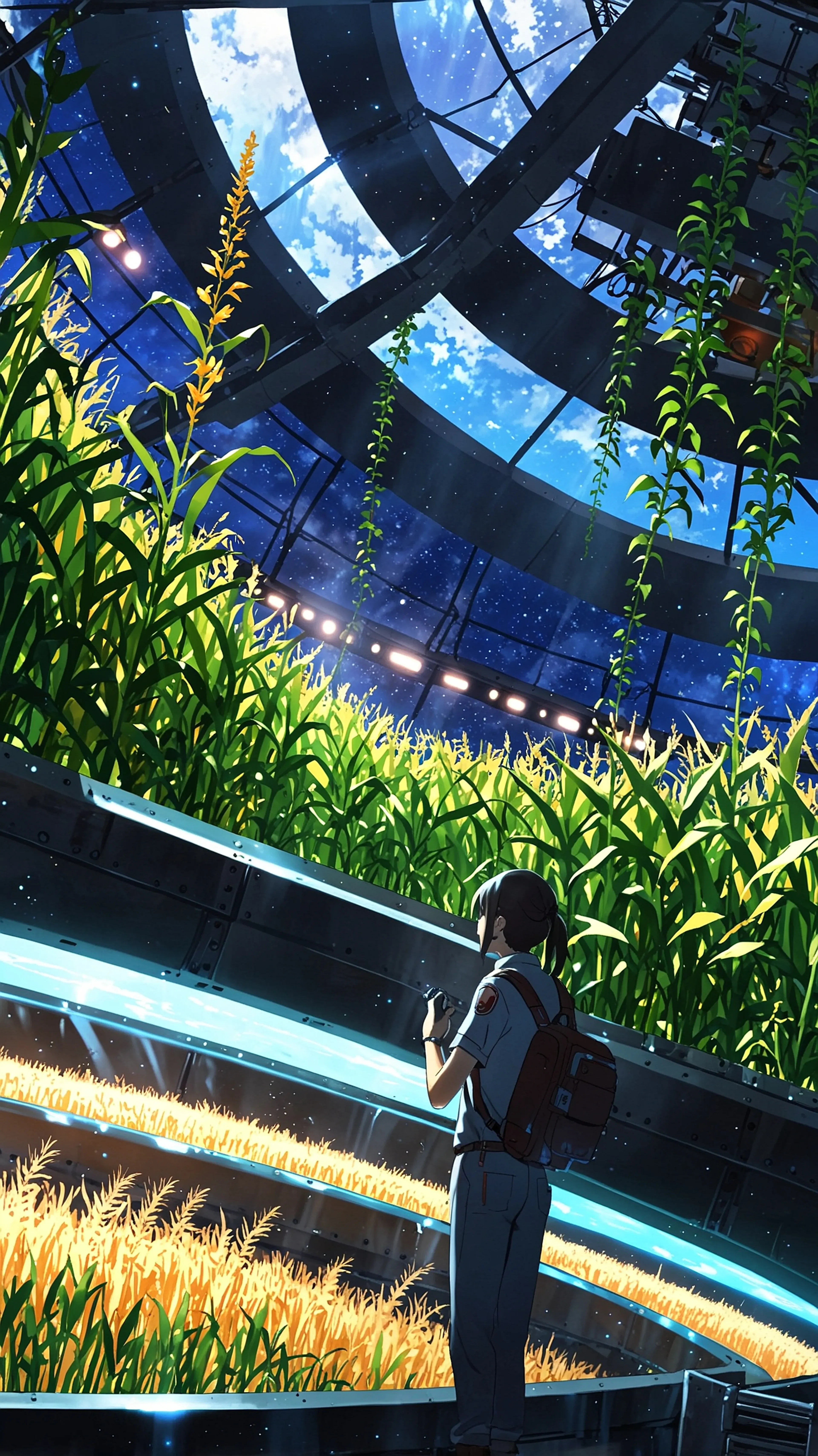 Orbital Greenhouse Keeper, 4k anime wallpaper