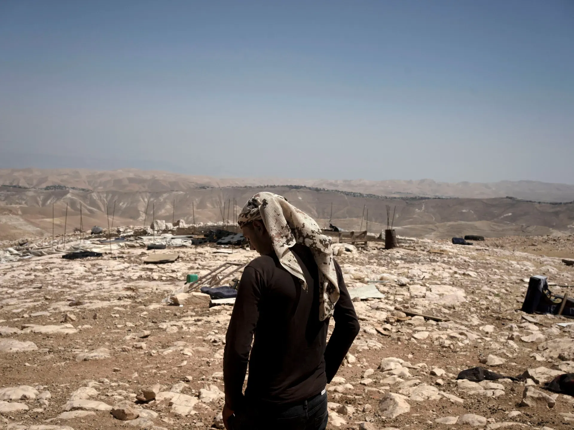 Dozens of Palestinian Bedouin families flee Israeli violence in West Bank