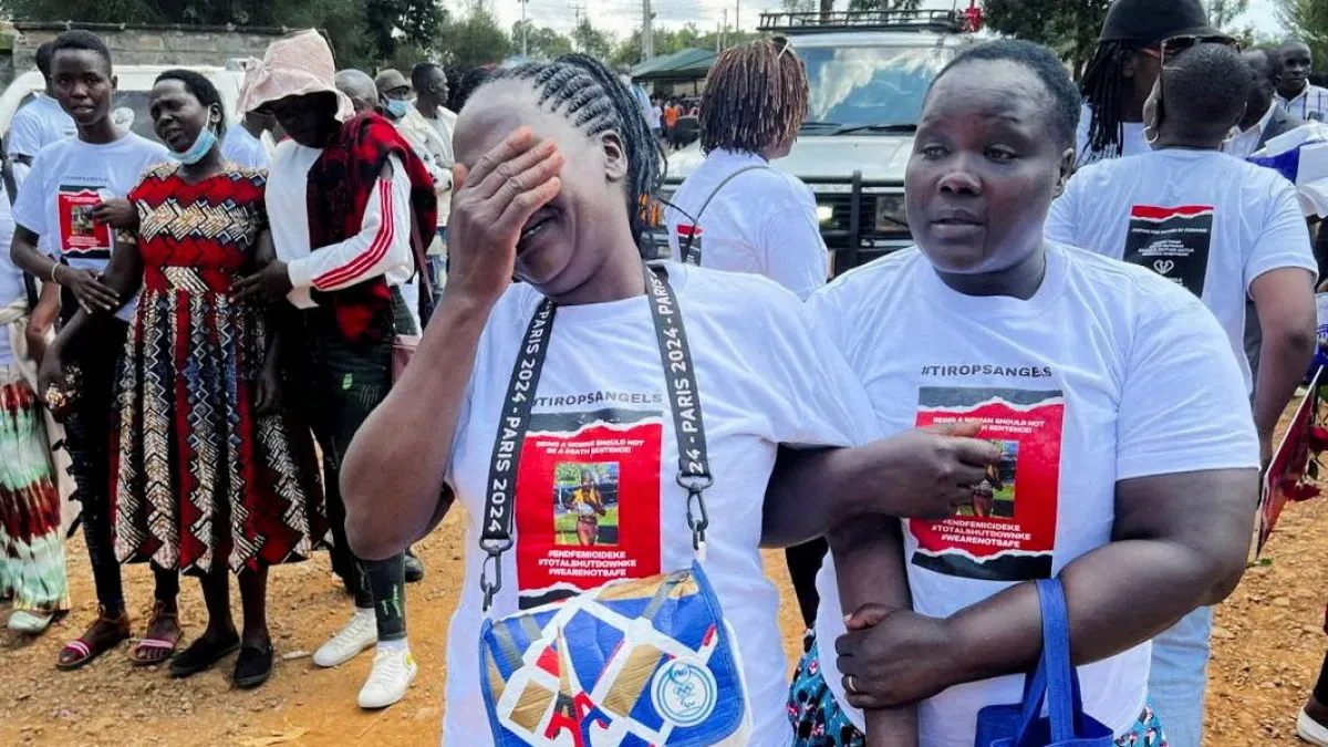 Murdered Uganda Olympian Rebecca Cheptegei’s funeral march begins in Kenya