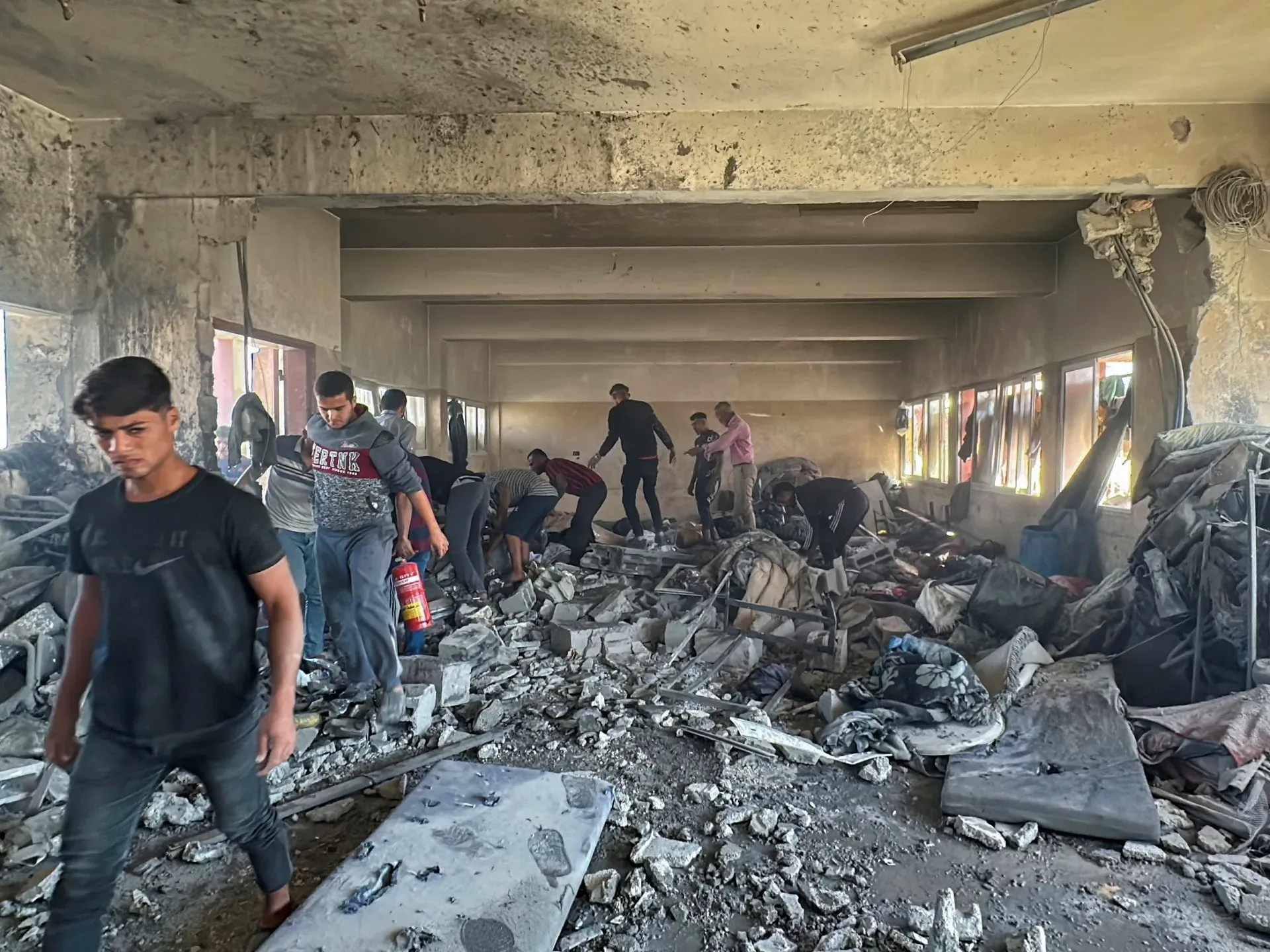 Israeli strike on school-turned-shelter in Gaza’s Nuseirat kills 17