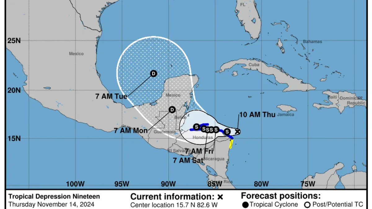 Another late season storm brewing in Caribbean, threatening Central America