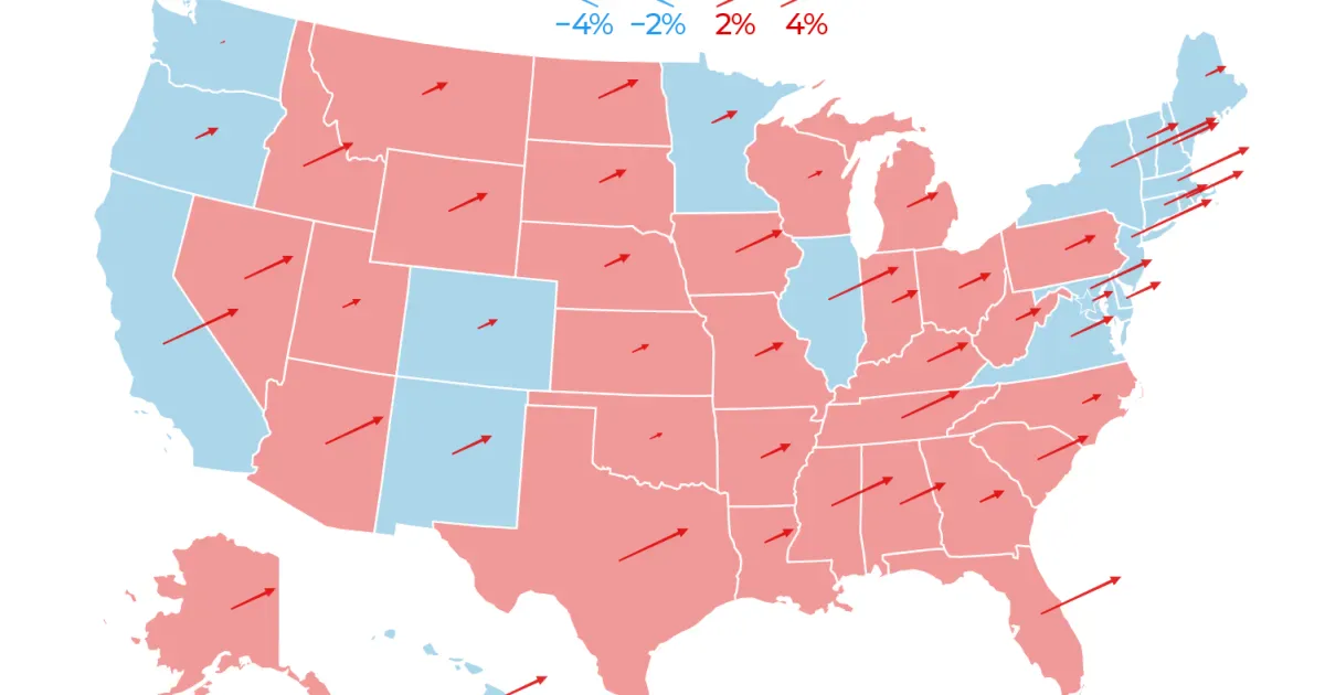 US election results map 2024: How does it compare to 2020?