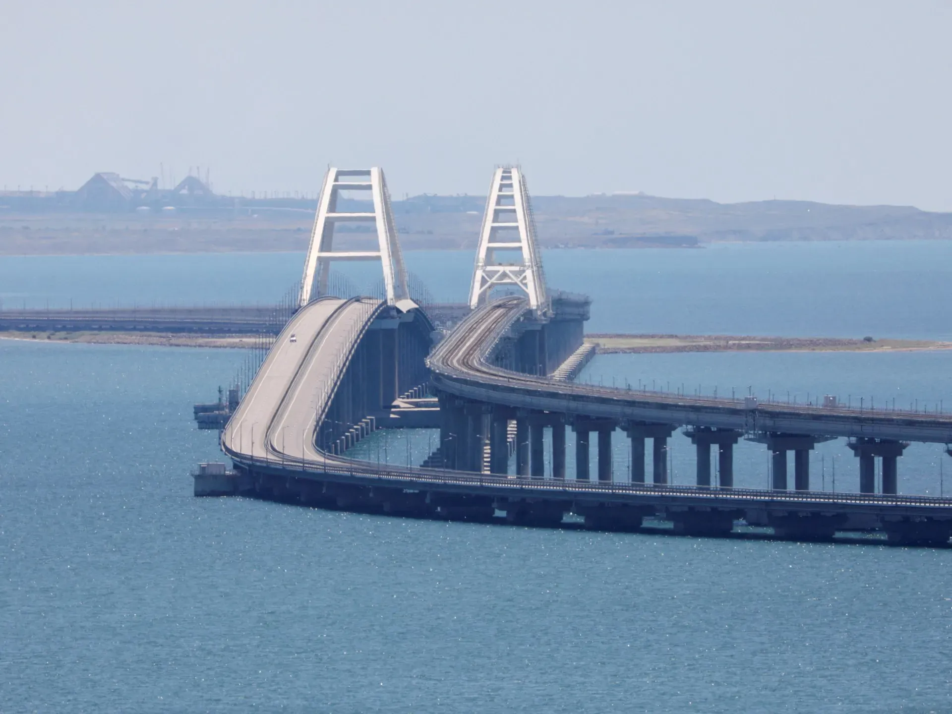 Ukraine claims to have damaged Russia’s bridge to annexed Crimea