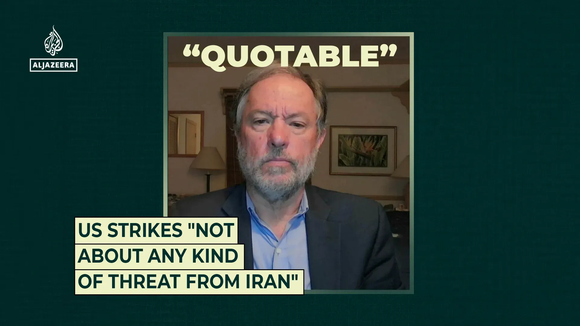 US strikes “not about any kind of threat from Iran”
