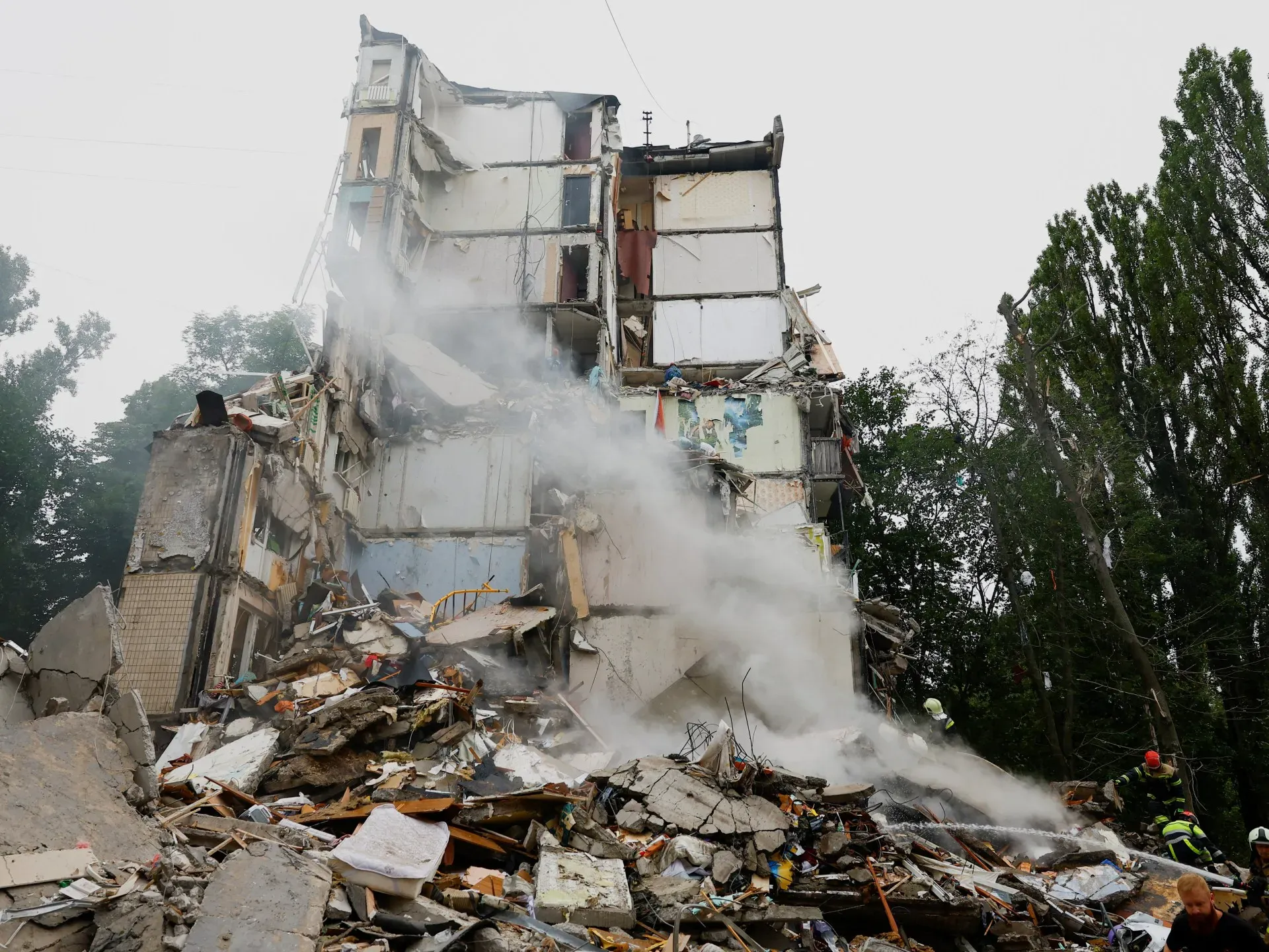 Fires and destruction as missile attacks rattle Ukraine’s capital