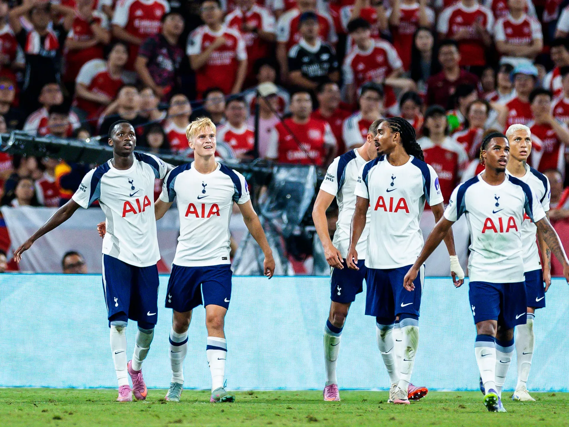 Tottenham sink Arsenal as Sarr hits wondergoal from halfway line