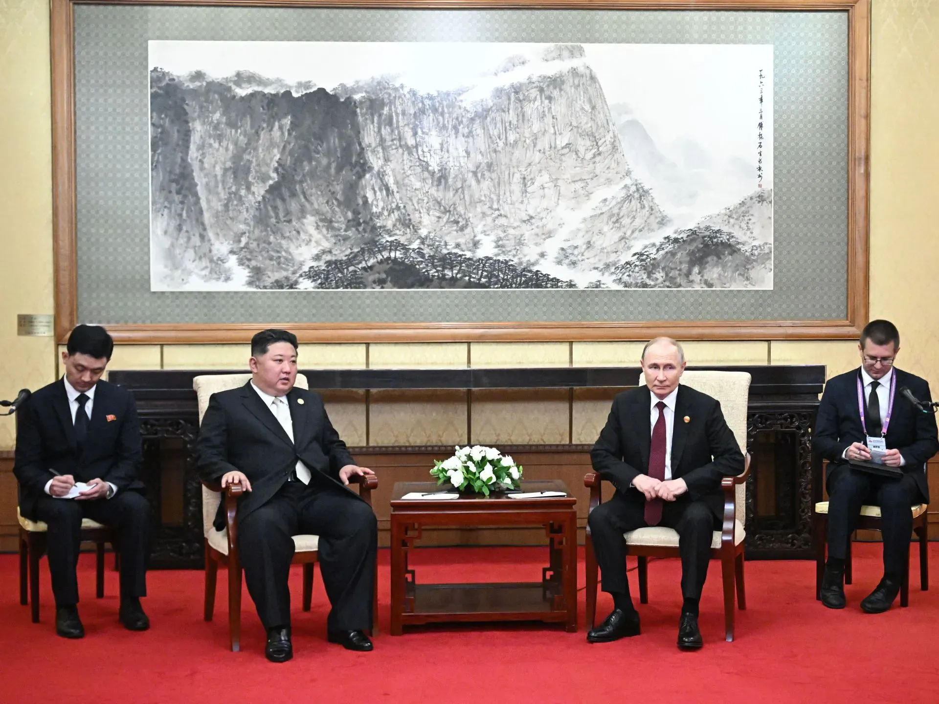 Putin, Kim meet in Beijing; Kremlin says Russia not plotting against US