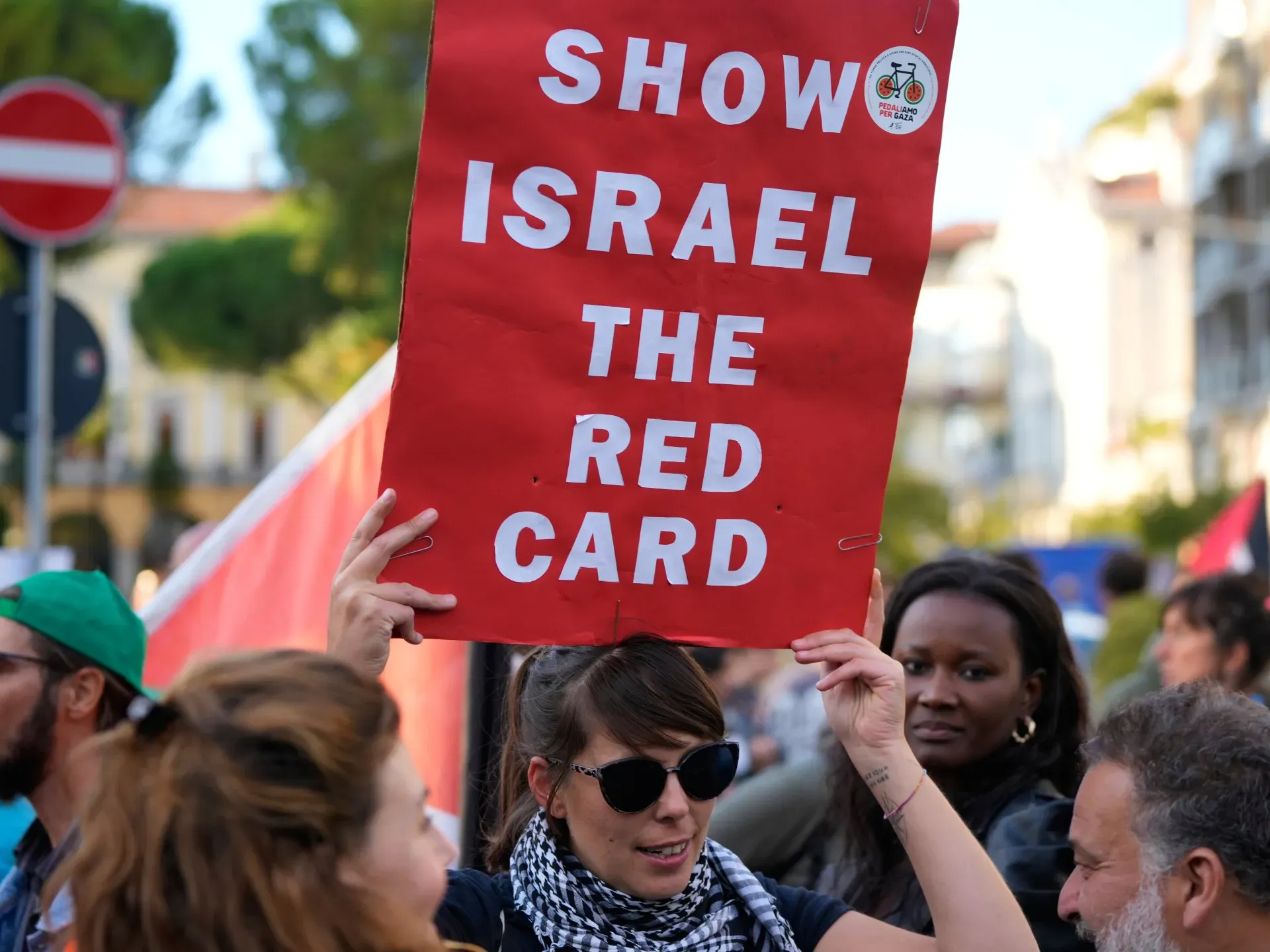 Protesters in Italy demand Israel boycott before World Cup qualifier